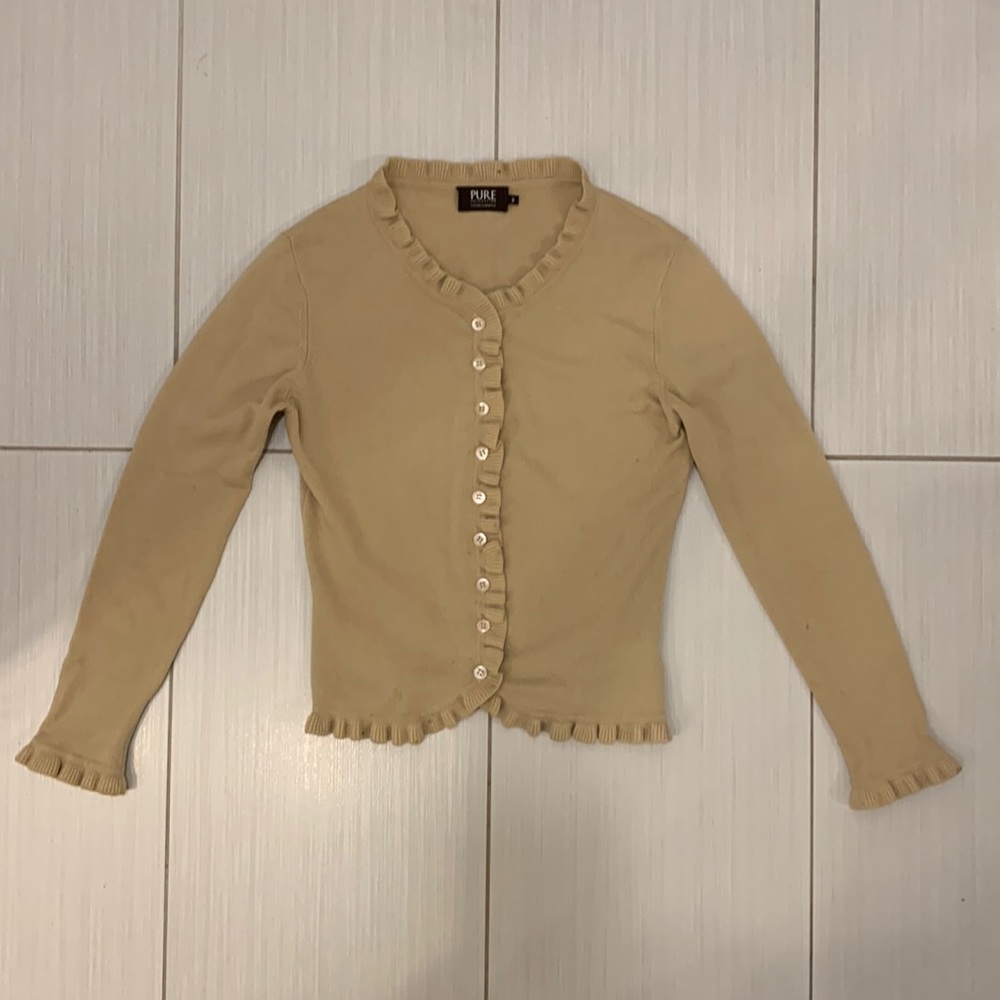Pure Collection Cashmere Ruffle Edge Cardigan